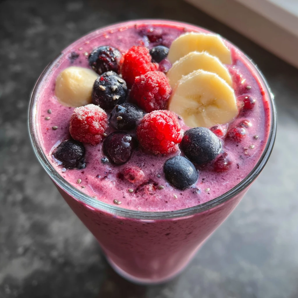 Banana Berry Whey Protein Smoothie