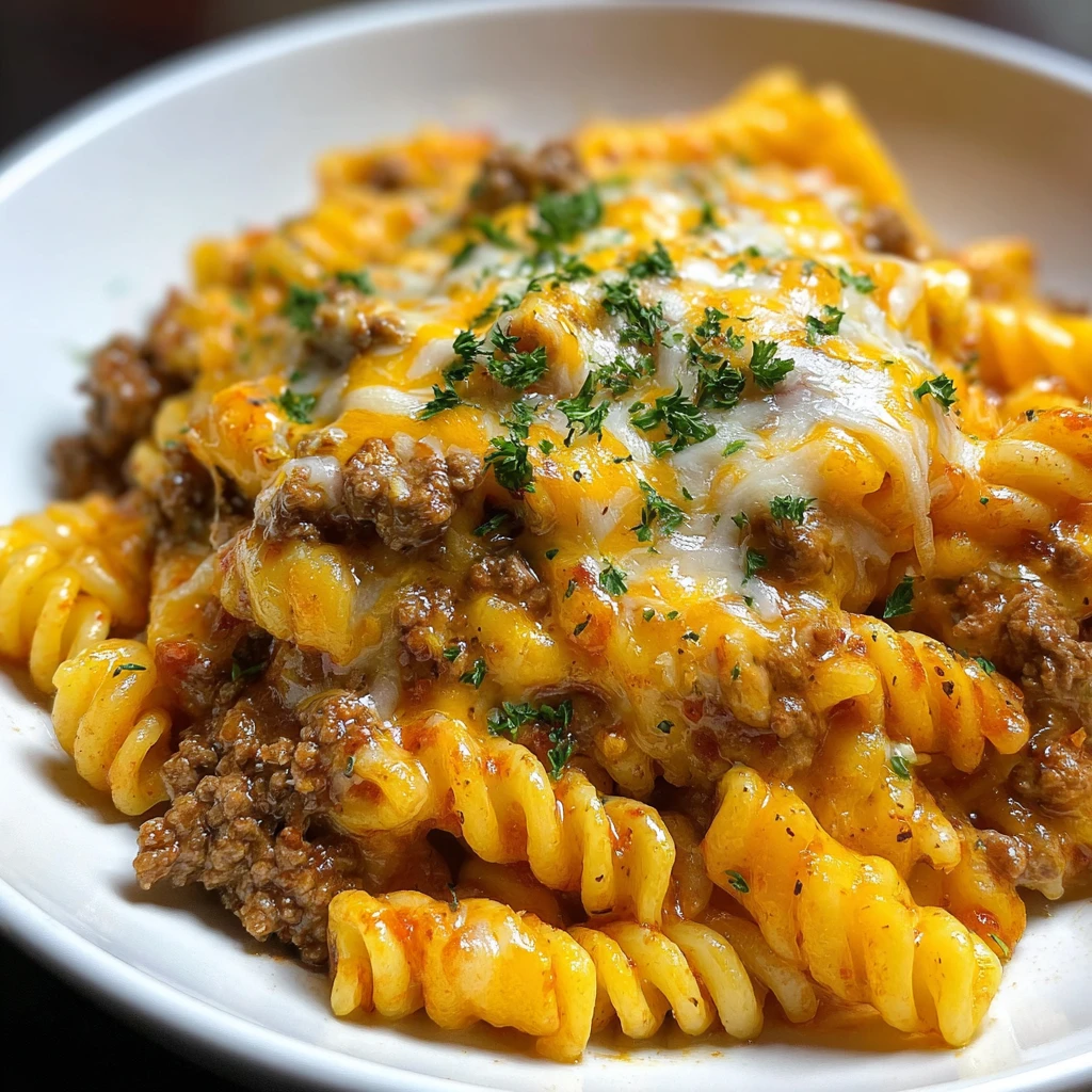 Cheesy Ground Beef Pasta