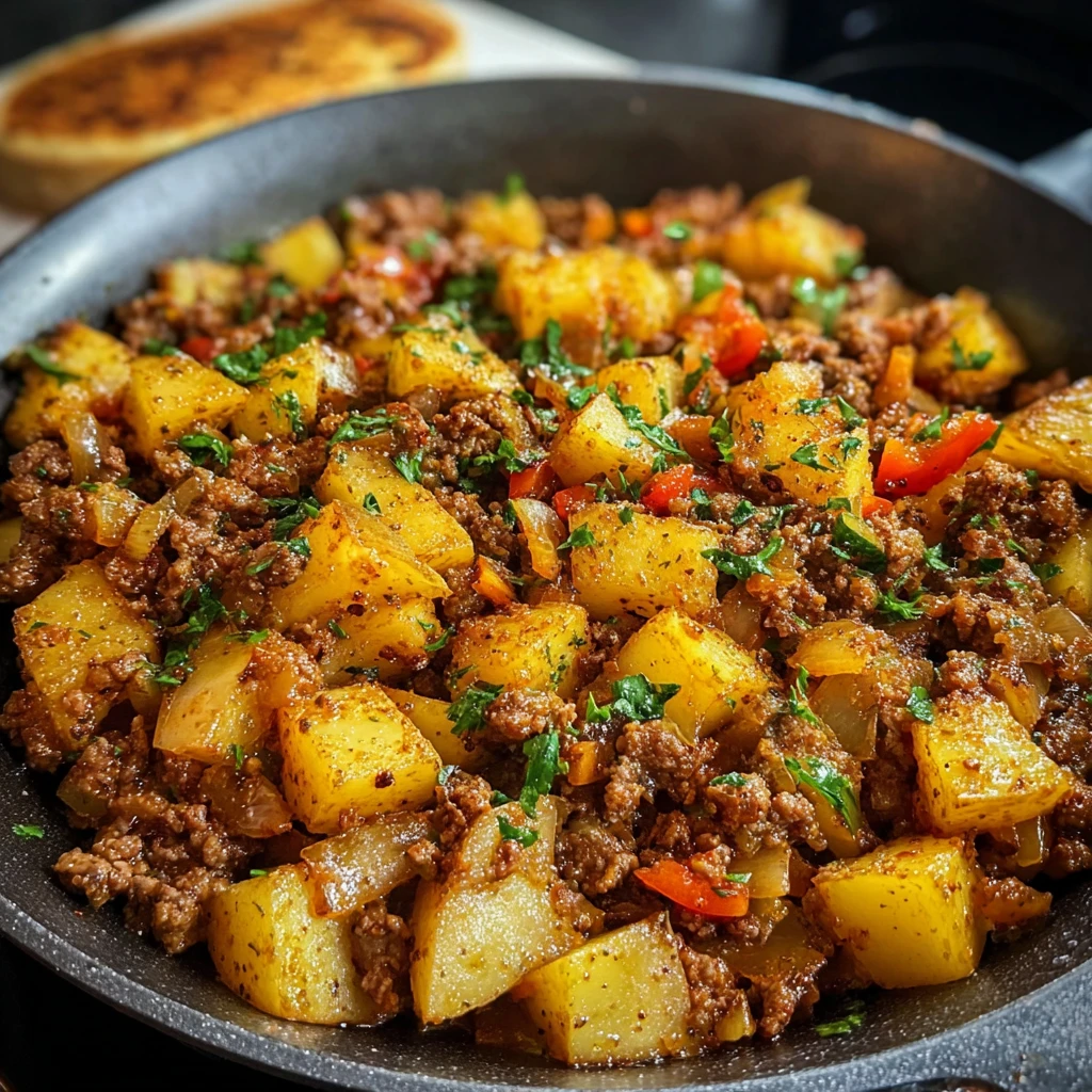 Ground Beef and Potatoes Skillet